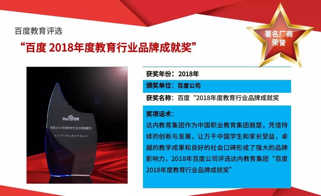 達內教育培訓獲獎情況