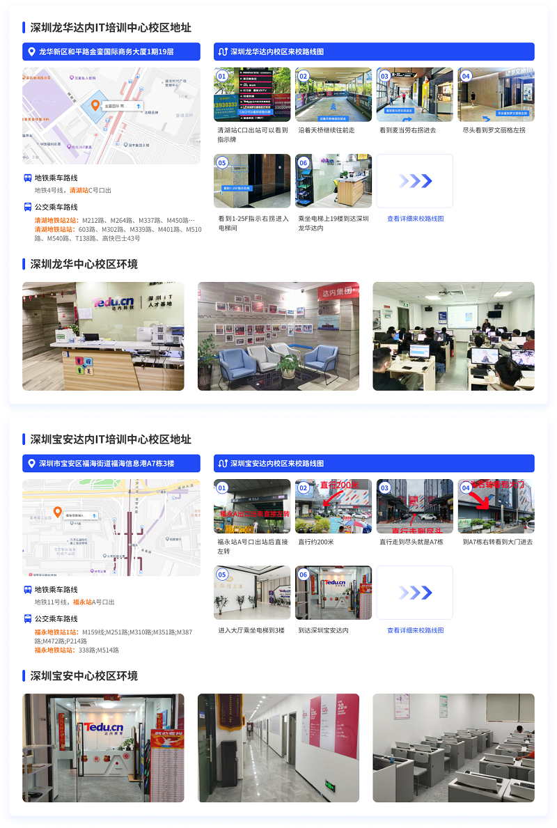 深圳達內教育來校路線圖