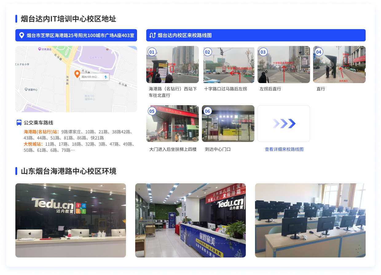 煙臺達內(nèi)教育來校路線圖